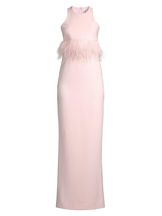 Womens Kellen Faux-Feather Sleeveless Gown Product Image