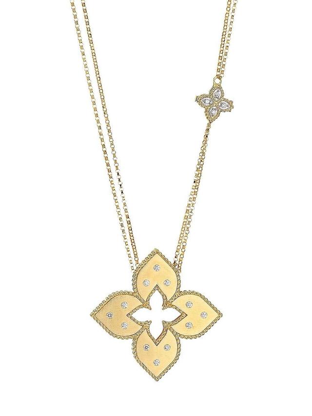 Womens Venetian Princess 18K Yellow Gold & Diamond Pendant Dual-Chain Necklace Product Image