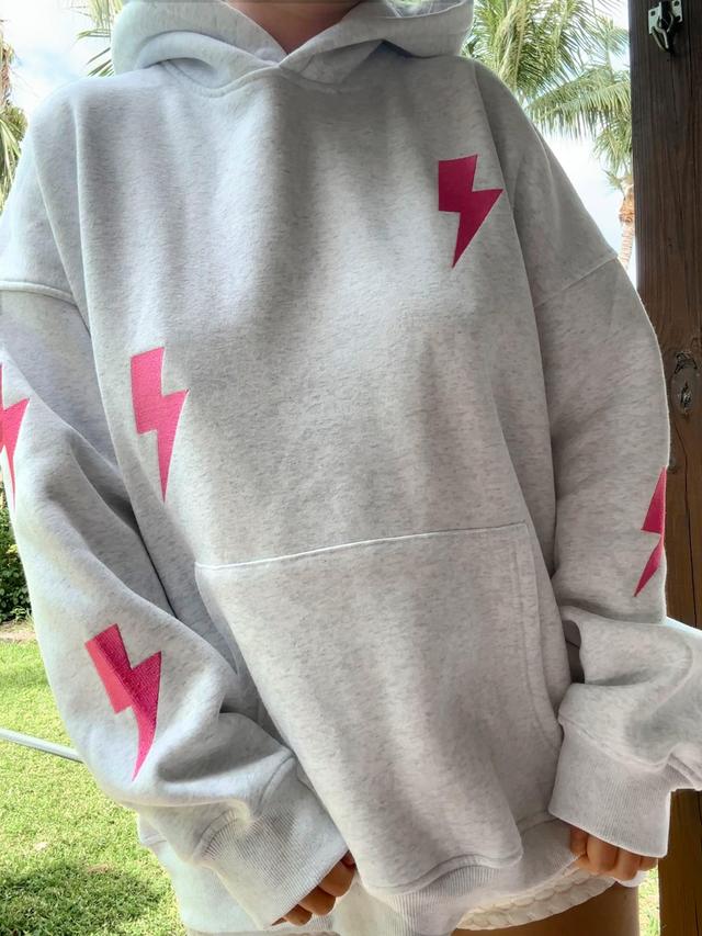 Embroider Lightning Bolt Hoodie Product Image