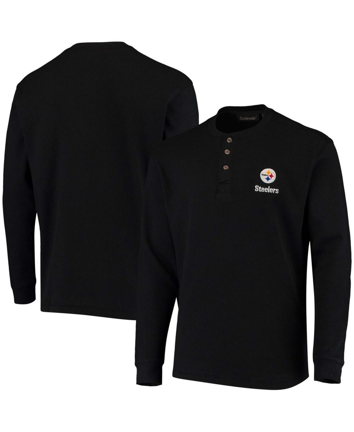 Mens Dunbrooke Pittsburgh Steelers Logo Maverick Thermal Henley Long Sleeve T-Shirt Product Image