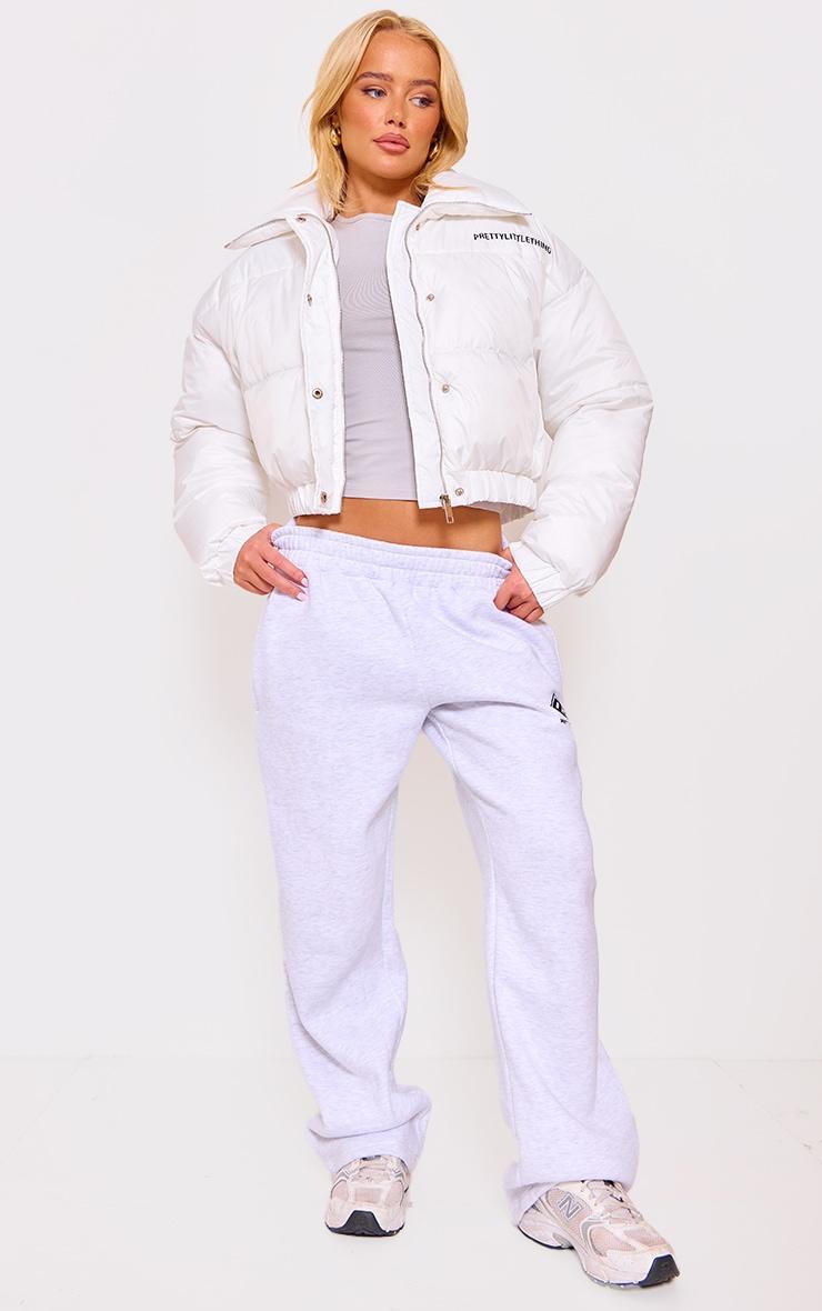 White Cropped Puffer Jacket Product Image