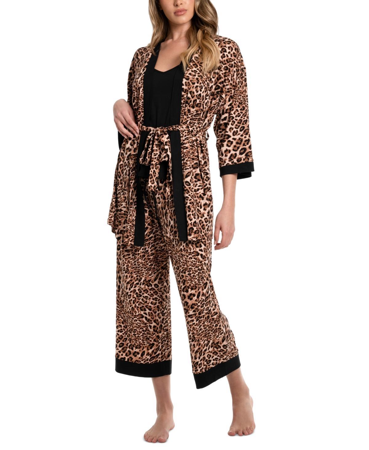 Linea Donatella Womens 3-Pc. Printed Travel Sleep Set Product Image