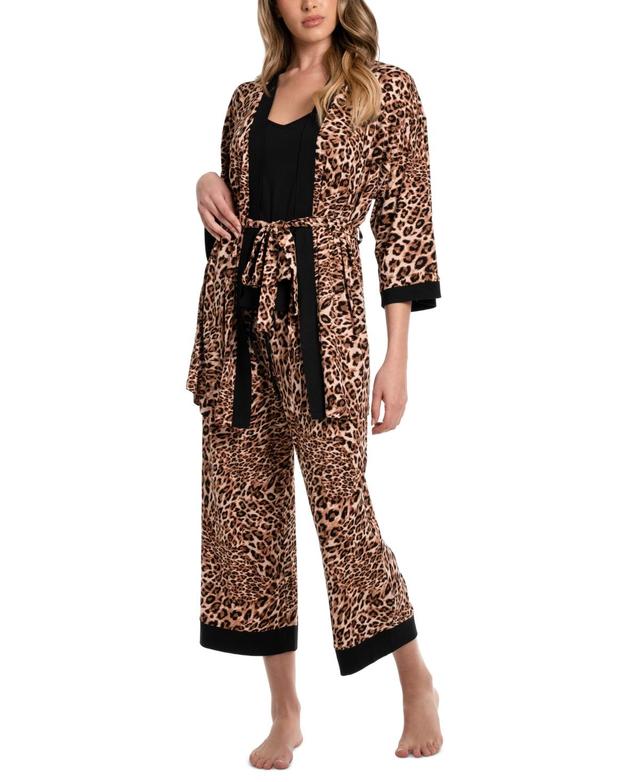 Linea Donatella Womens 3-Pc. Printed Travel Sleep Set Product Image