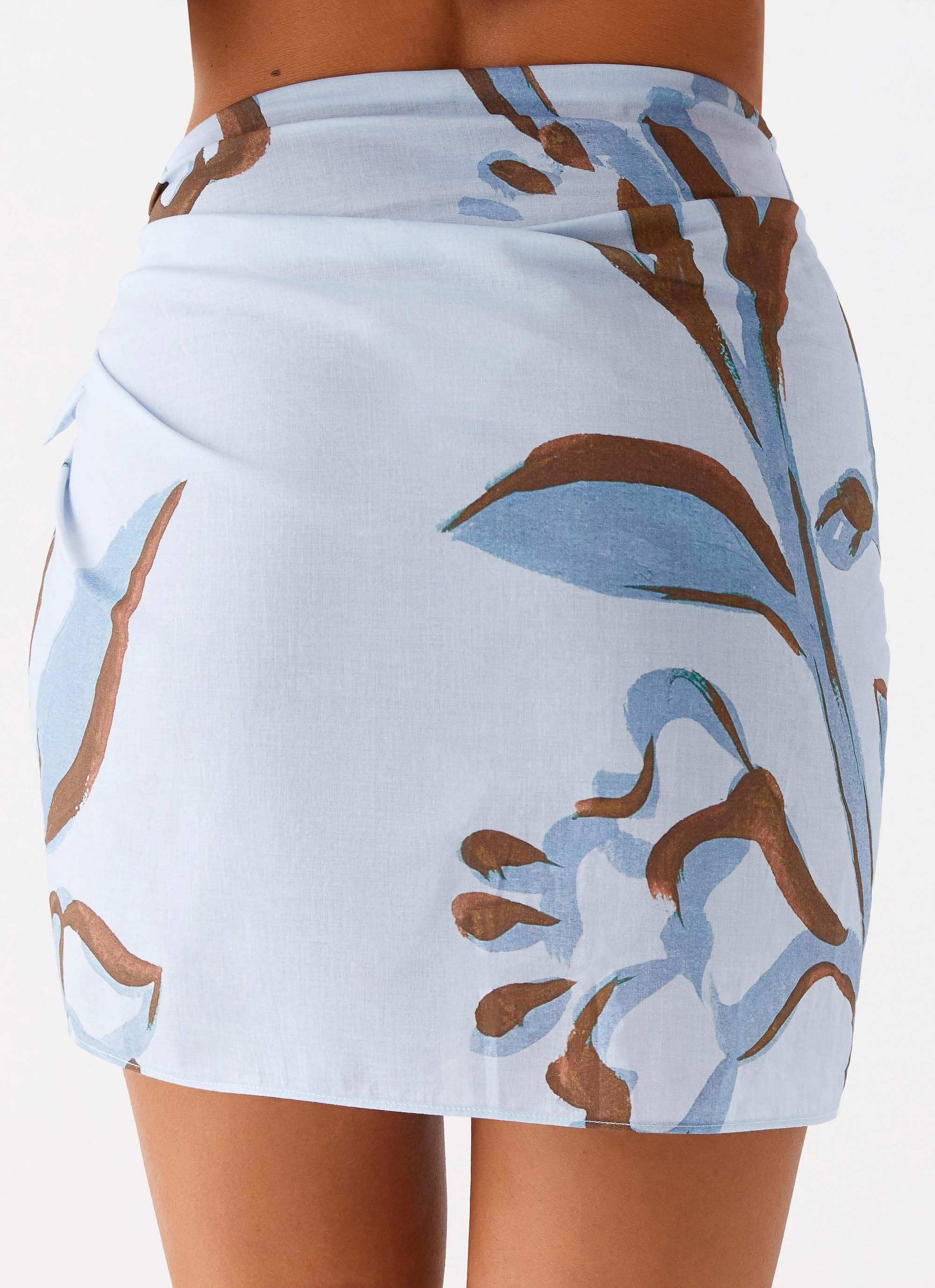 Ocean Is Calling Mini Sarong - Blue Floral Print Product Image