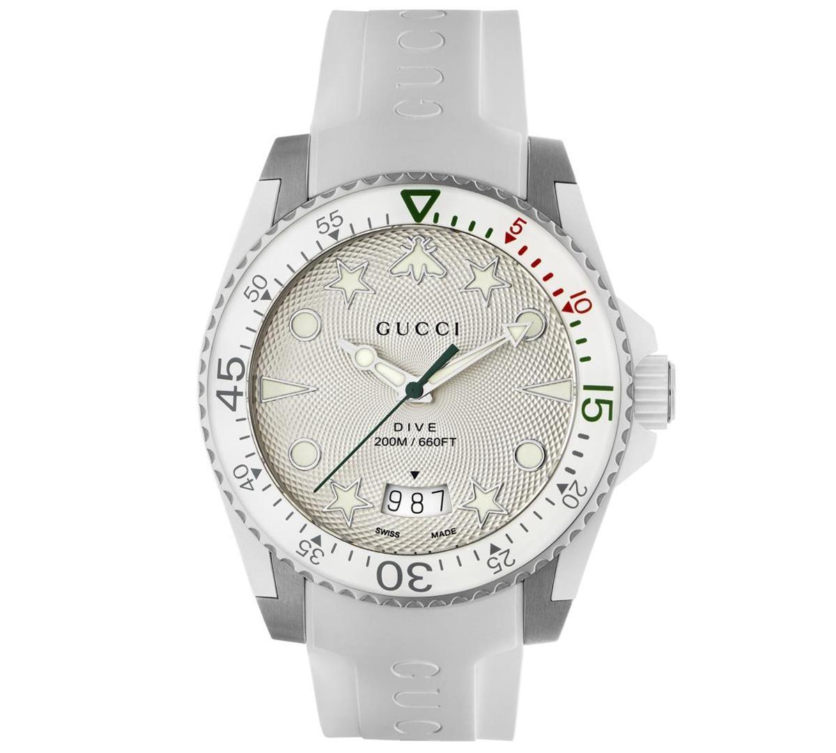 Gucci Dive Watch Quartz White Dial Mens Watch YA136337 Product Image