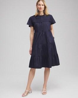 Chico's Women's Poplin Pintuck Dress Product Image