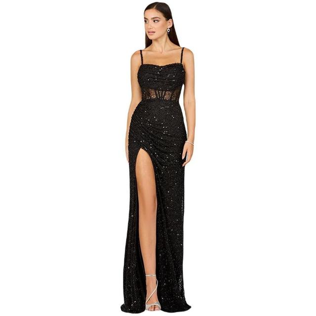 Lara Womens Elegant Corset Gown with Slit Product Image