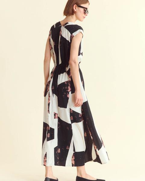 Modern Art V-Neck Maxi Dress -  Product Image