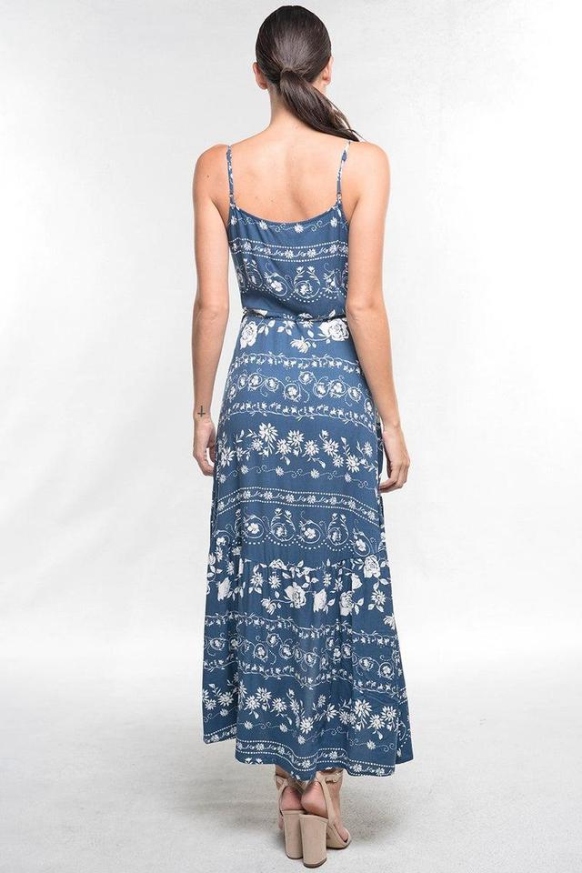 Floral Print Wrap Front Maxi Dress Product Image