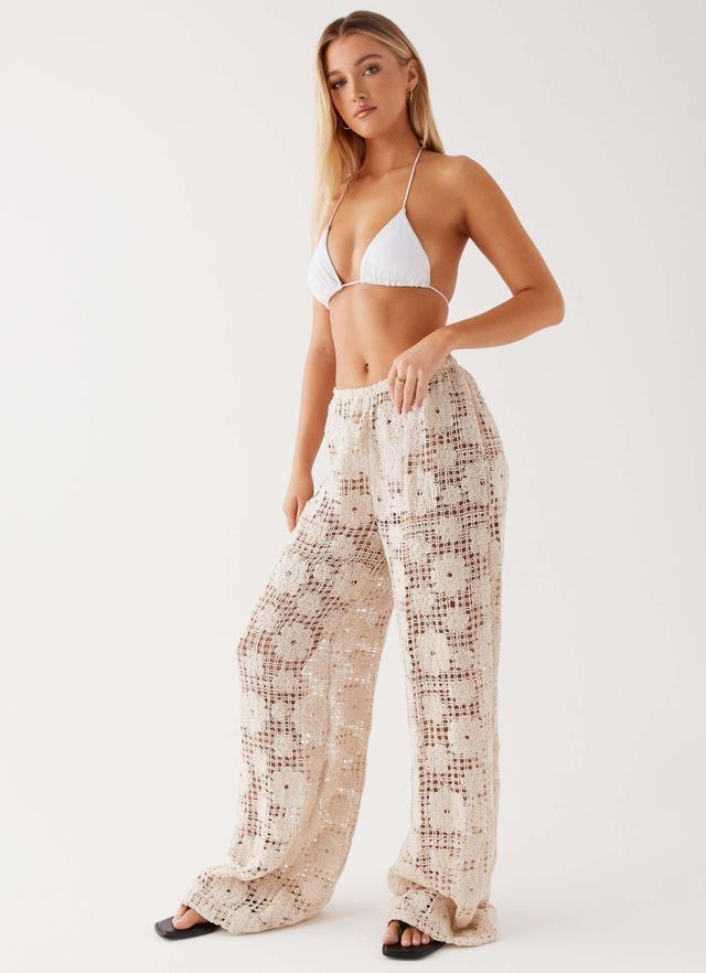 Shell Beach Crochet Pants - Ivory Product Image