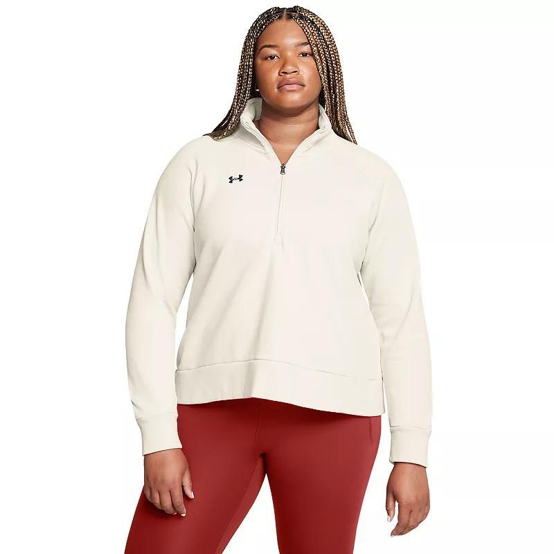 Plus Size Under Armour Rival Fleece Textured Half-Zip Top, Womens Product Image