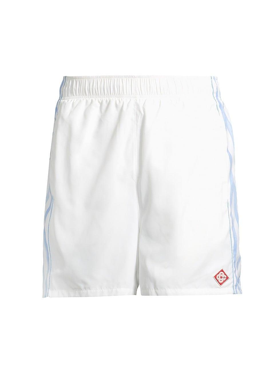 Mens Striped Logo Patch Shorts Product Image