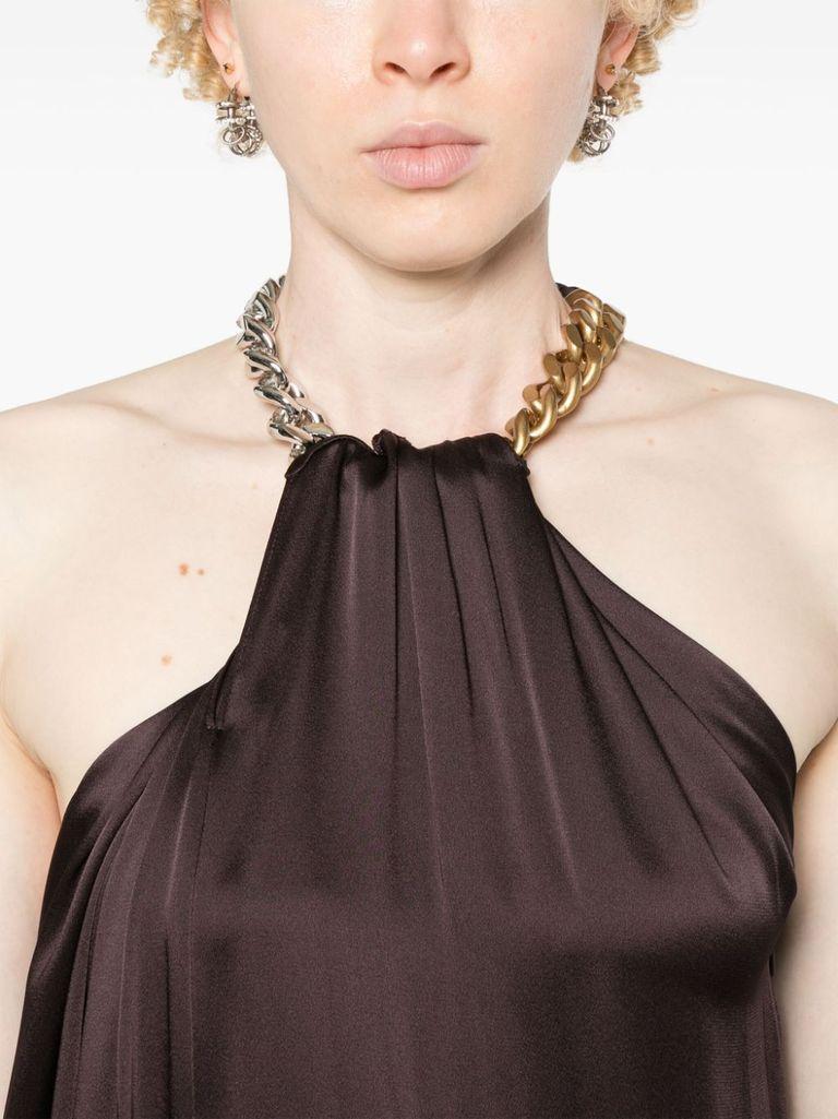 Chain-link-detail Jumpsuit In Brown Product Image