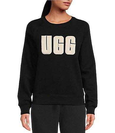 UGG Madeline Fuzzy Logo Long Sleeve Coordinating Lounge Sweatshirt Product Image