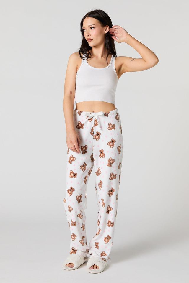 Printed Plush Pajama Pant Female Product Image