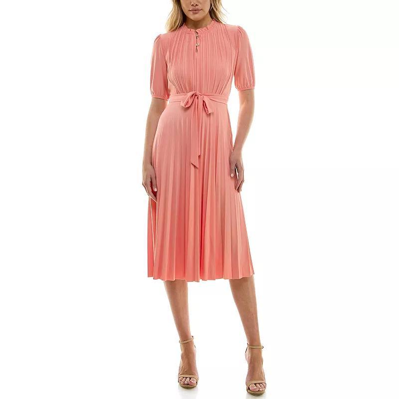 Womens Nanette Lepore Solid Pleated Dress with Belt Product Image