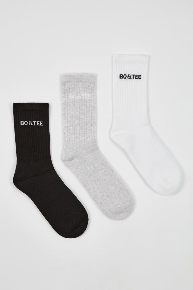 Ribbed Crew Sock Bundle in Multi Product Image