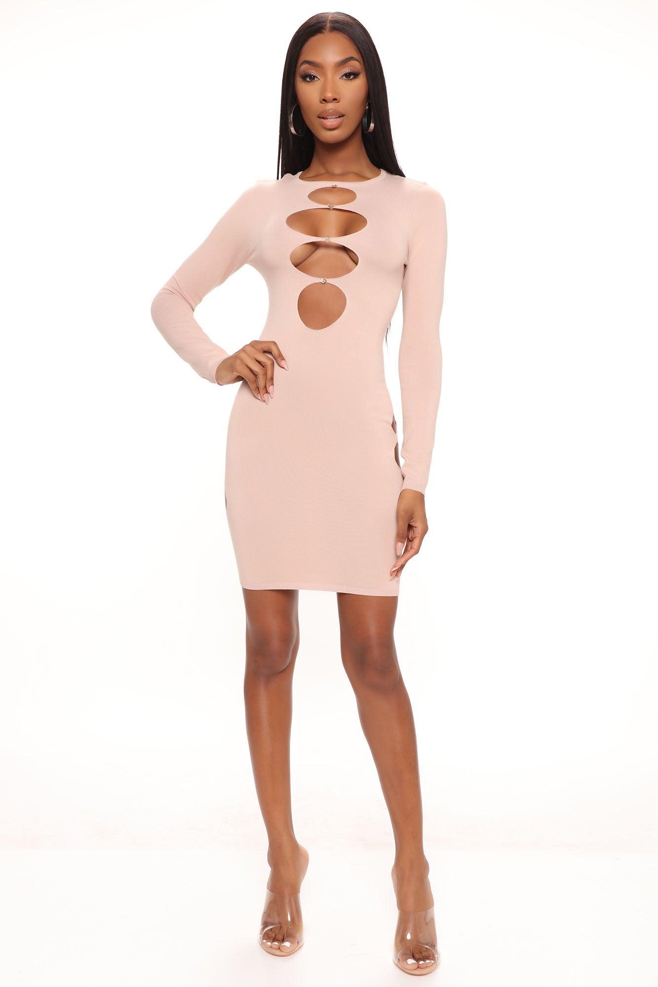 Tall Adella Sweater Mini Dress - Taupe product image