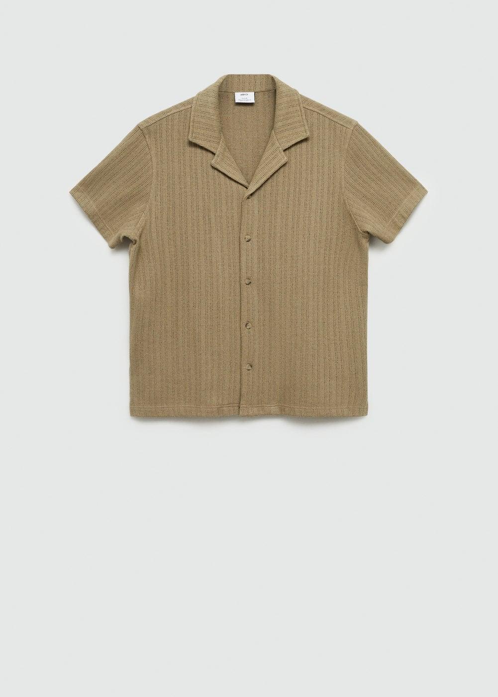 MANGO MAN - Regular-fit knitted shirt khakiMen Product Image