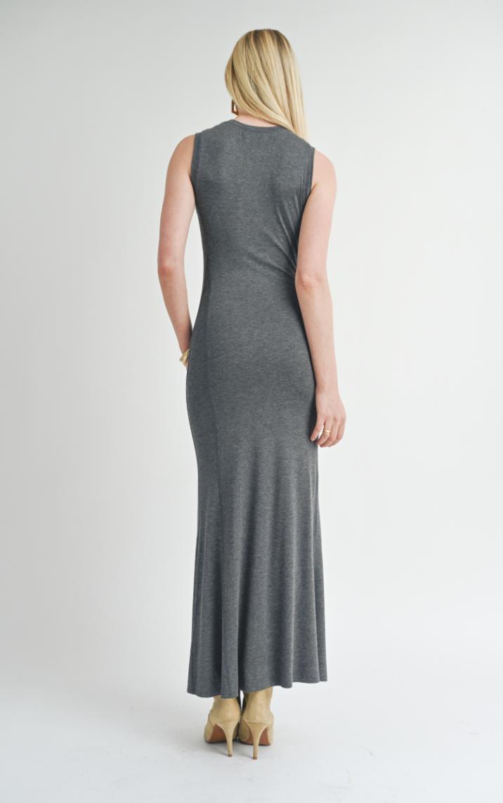 Time Alone Side Ruched Maxi Dress Product Image