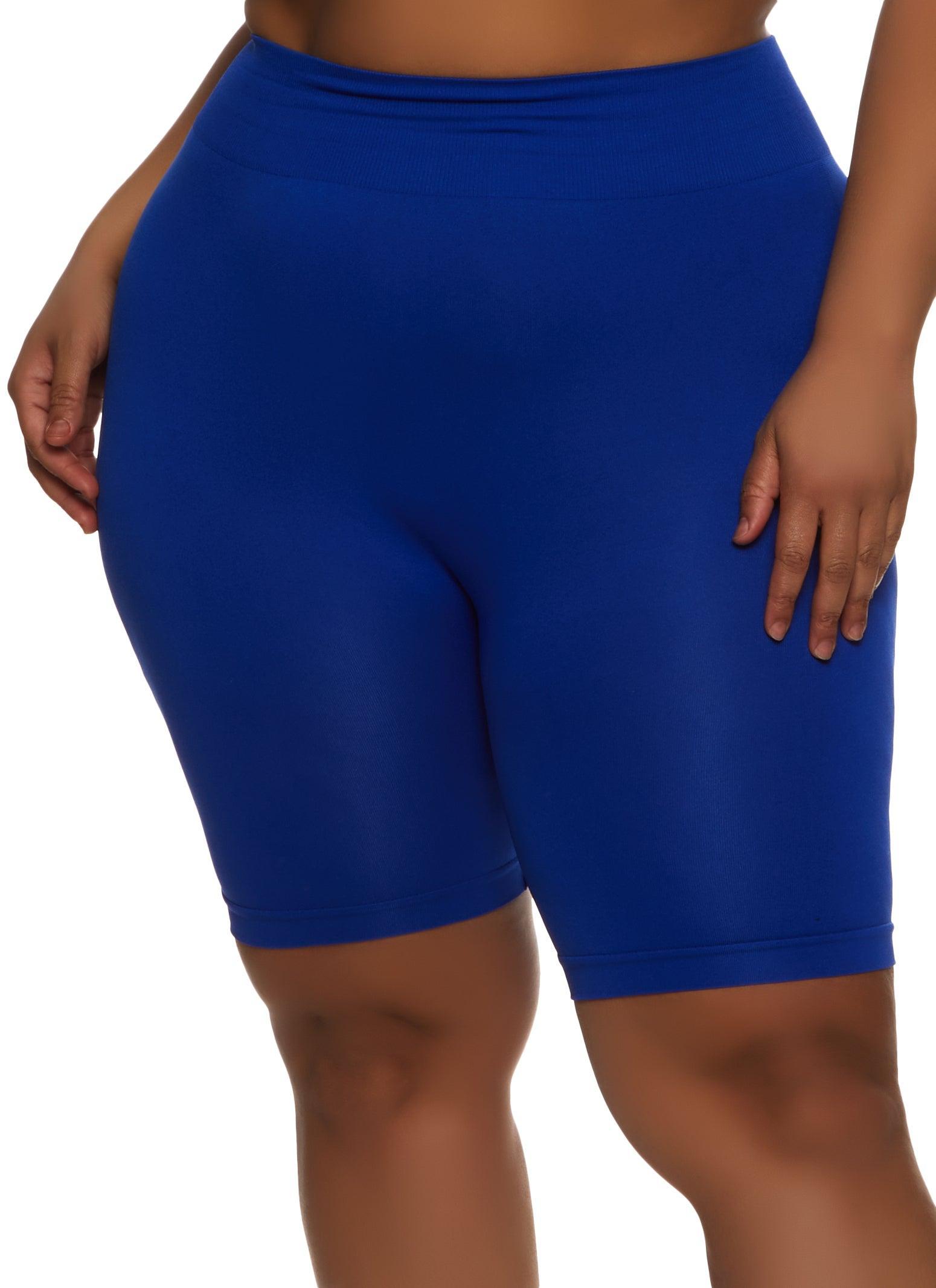 Womens Plus Size High Waist Seamless Bike Shorts Product Image