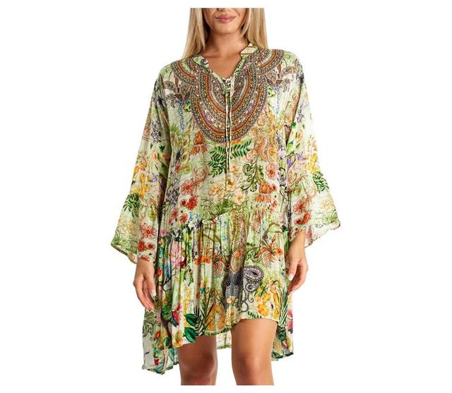 La Moda Clothing Womens Printed Pleated Short Dress Product Image