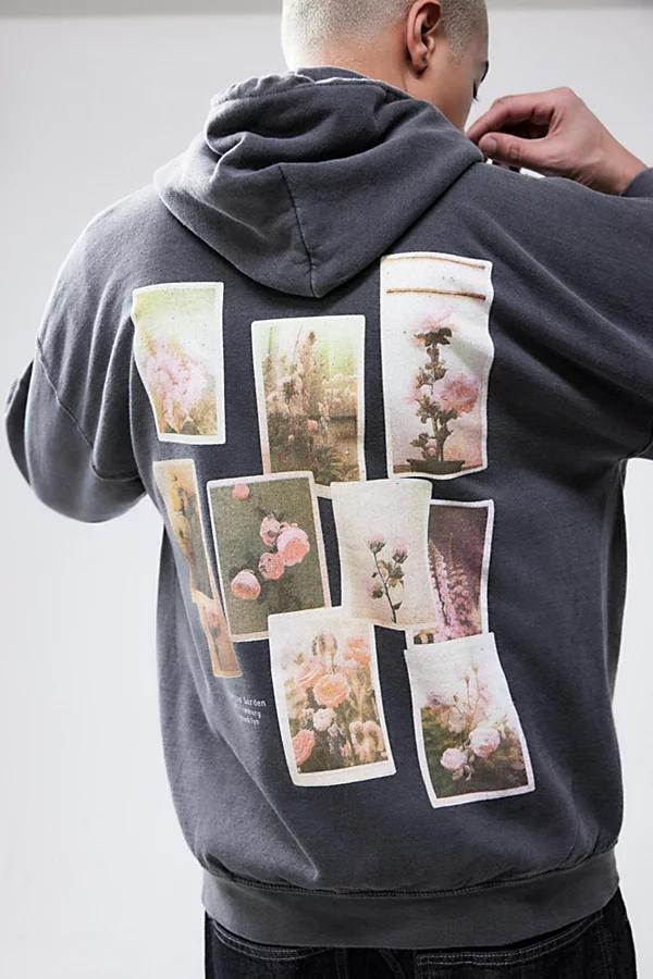 Urban Outfitters UO Black Floral Photographs Hoodie Sweatshirt Mens at Urban Outfitters Product Image