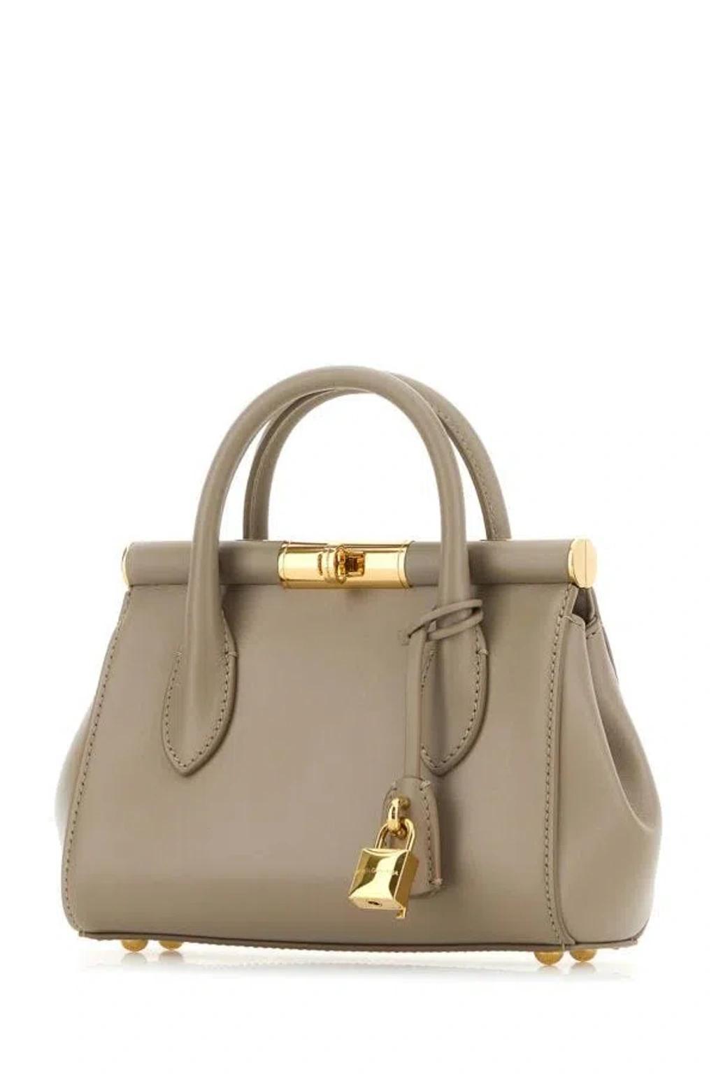 DOLCE & GABBANA Women Cappuccino Leather Marlene Handbag In Brown Product Image