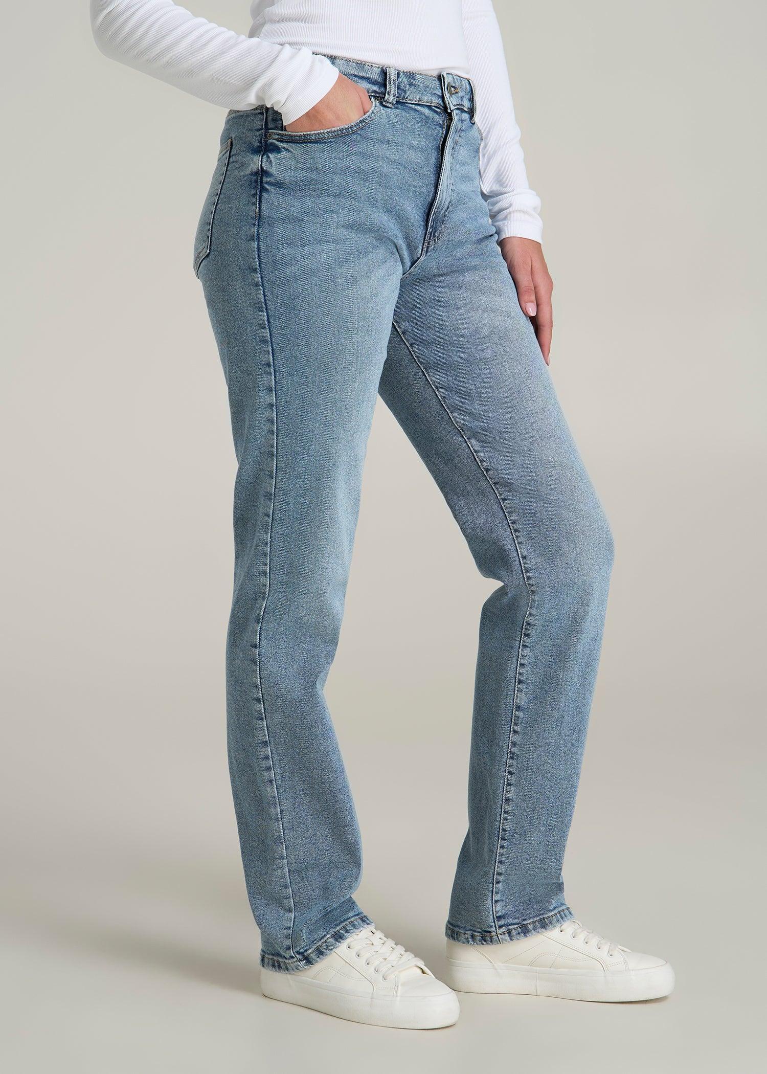 Harper High Rise Straight Stretch Tall Women's Jeans in Perfect Blue Product Image