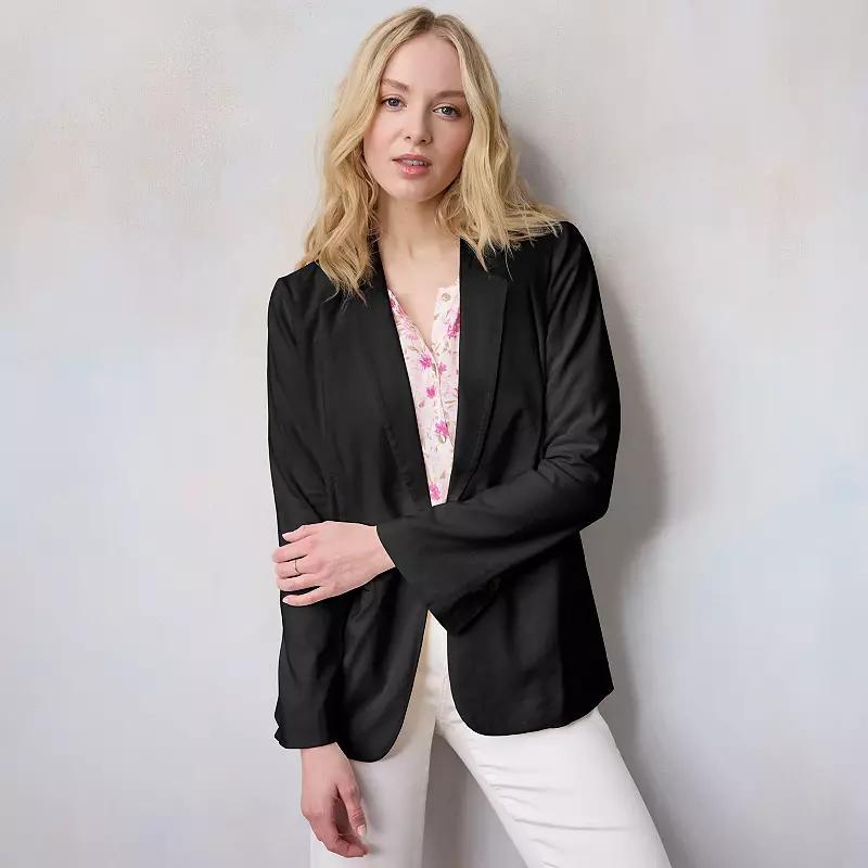 Womens LC Lauren Conrad Notch Collar 1-Button Blazer Jacket Product Image