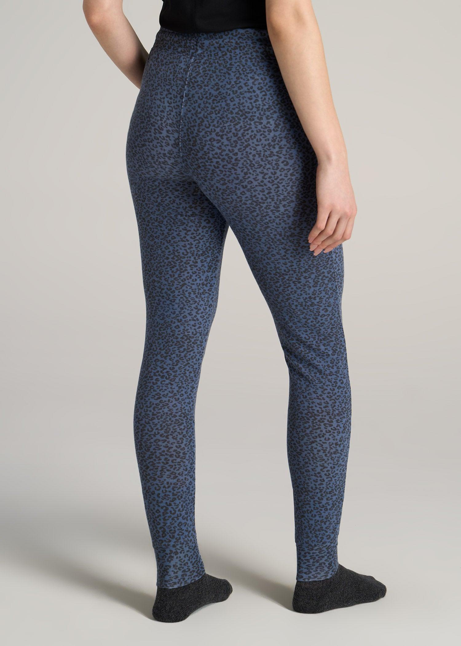 Cozy Lounge Joggers for Tall Women in Navy Leopard Female Product Image