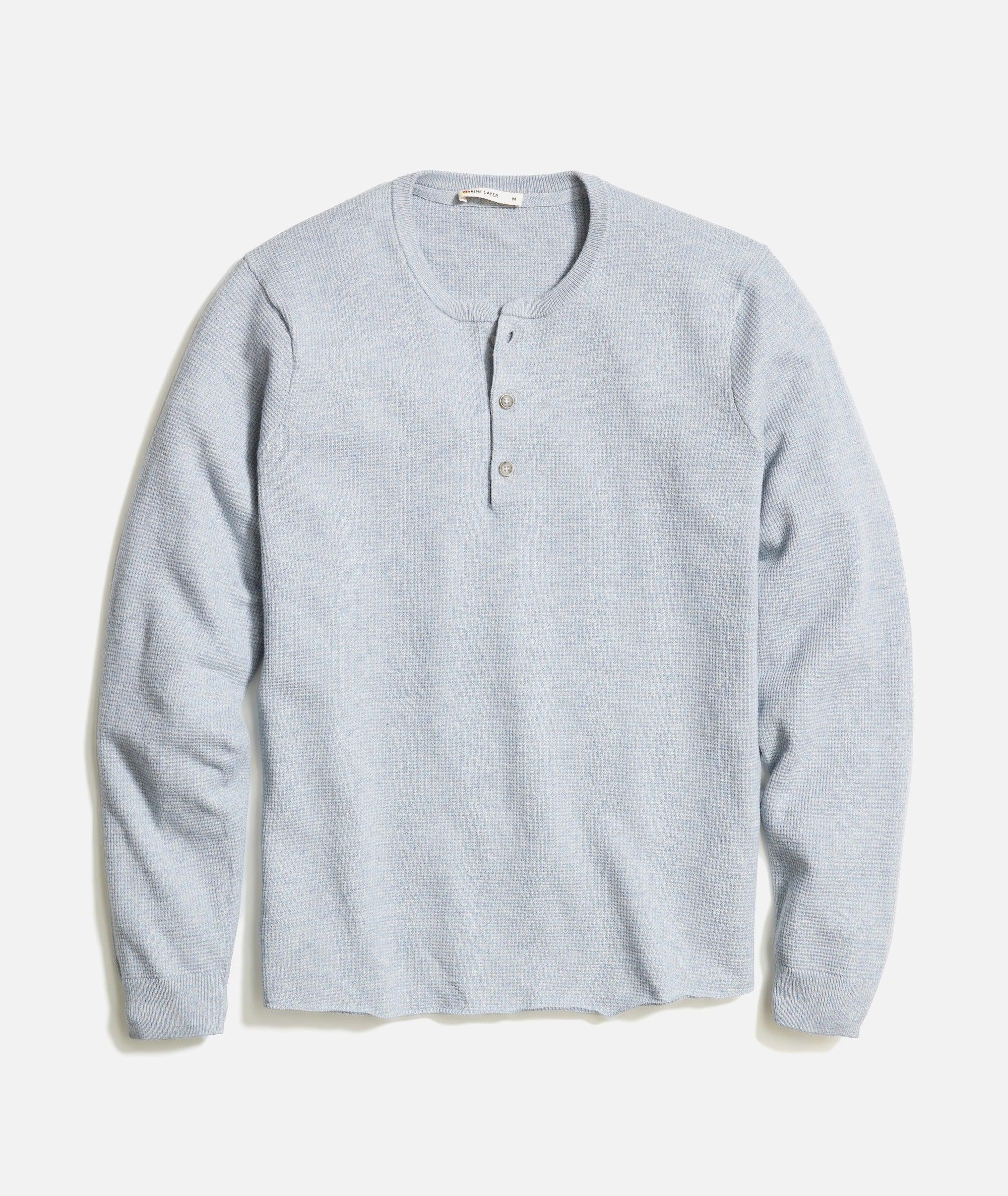 Merino Blend Sweater Henley Product Image