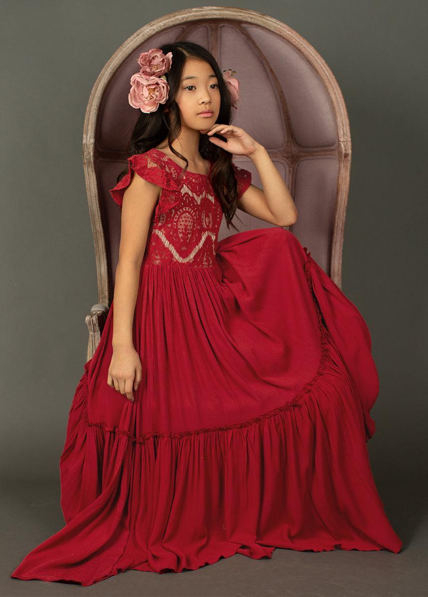 Macy Dress in Crimson Product Image