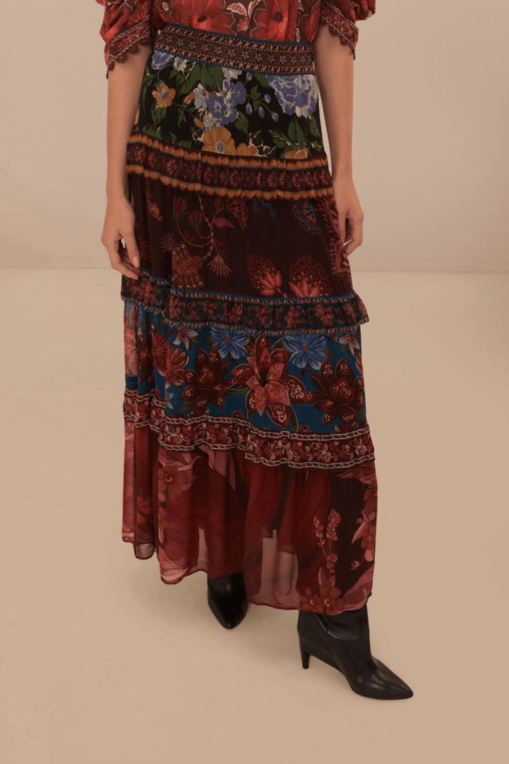 Floral Ruffle Maxi-Skirt Product Image