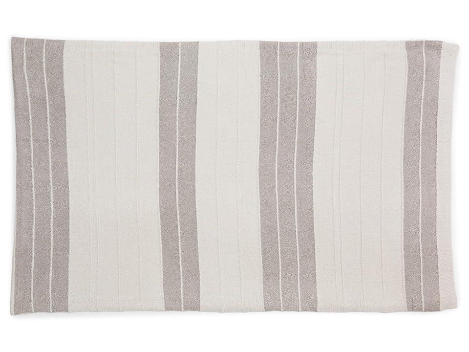 Barefoot Dreams CozyChic Lite(r) Pinched Stripe Blanket Scarf Pewter) Scarves Product Image