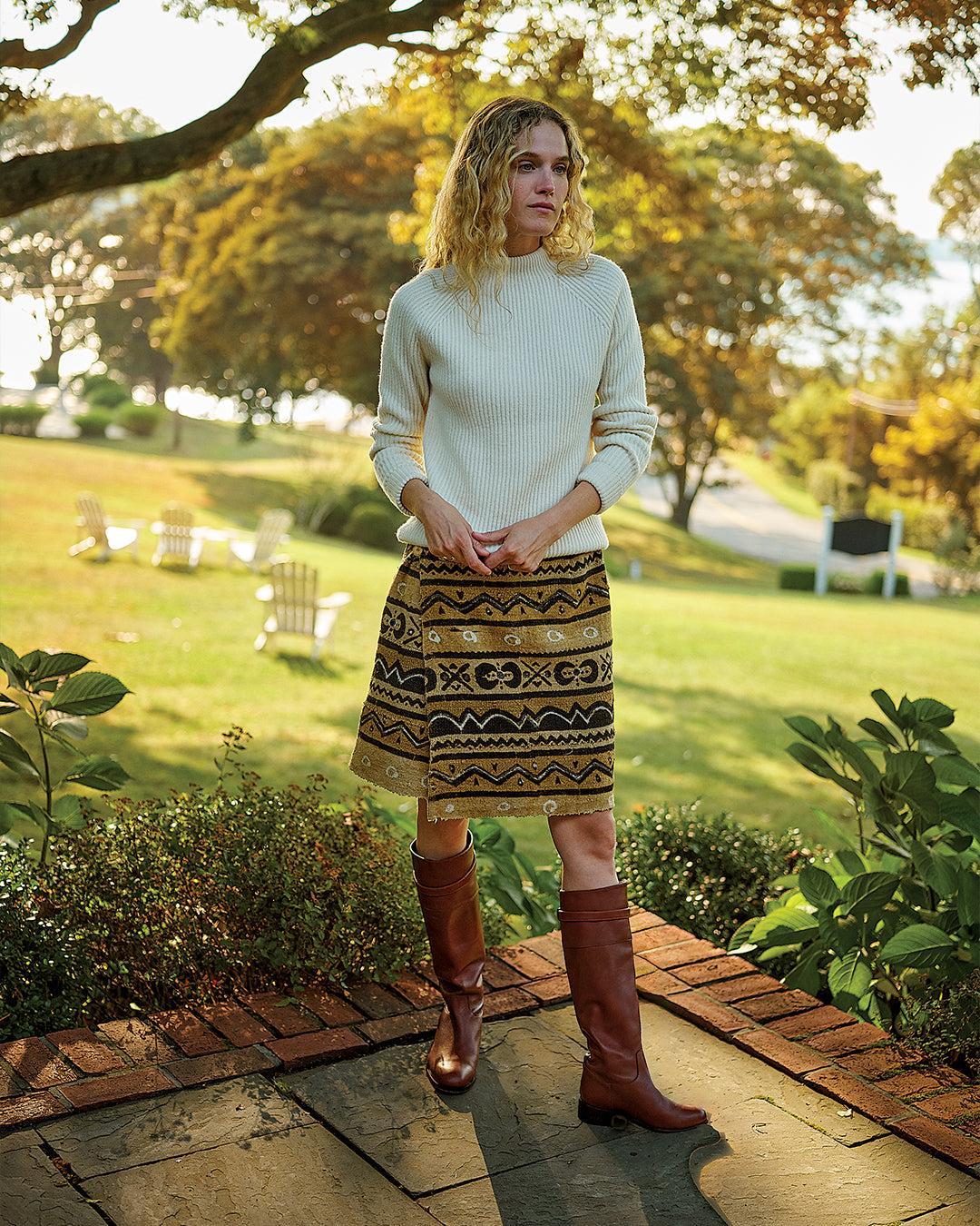 Helena Lambswool Sweater in Egret Product Image