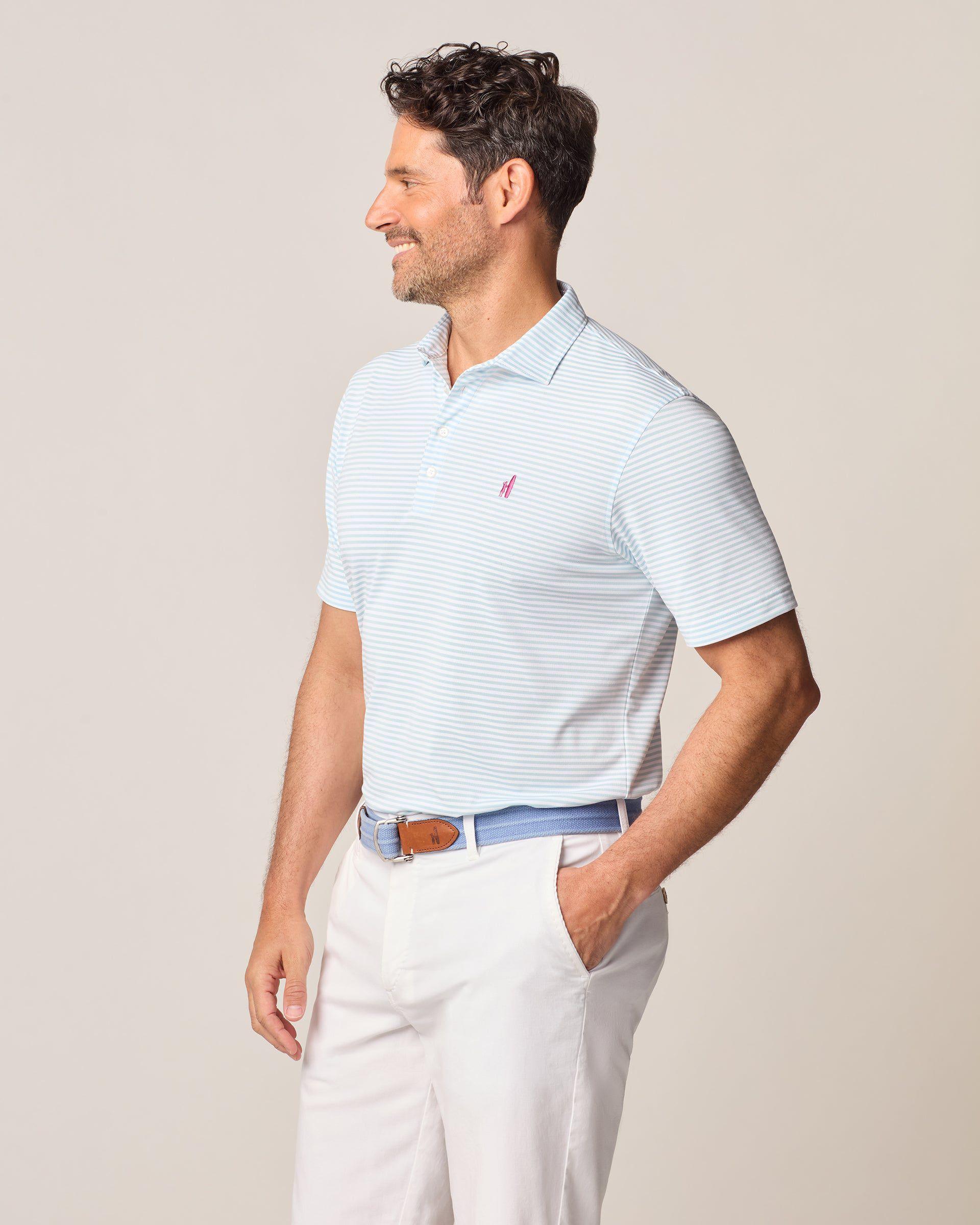 Performance Mesh Polo - Hunter Stripe Male Product Image