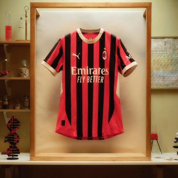 PUMA AC Milan 24/25 Men's Authentic Home Soccer Jersey in For All Time Red/Black Product Image