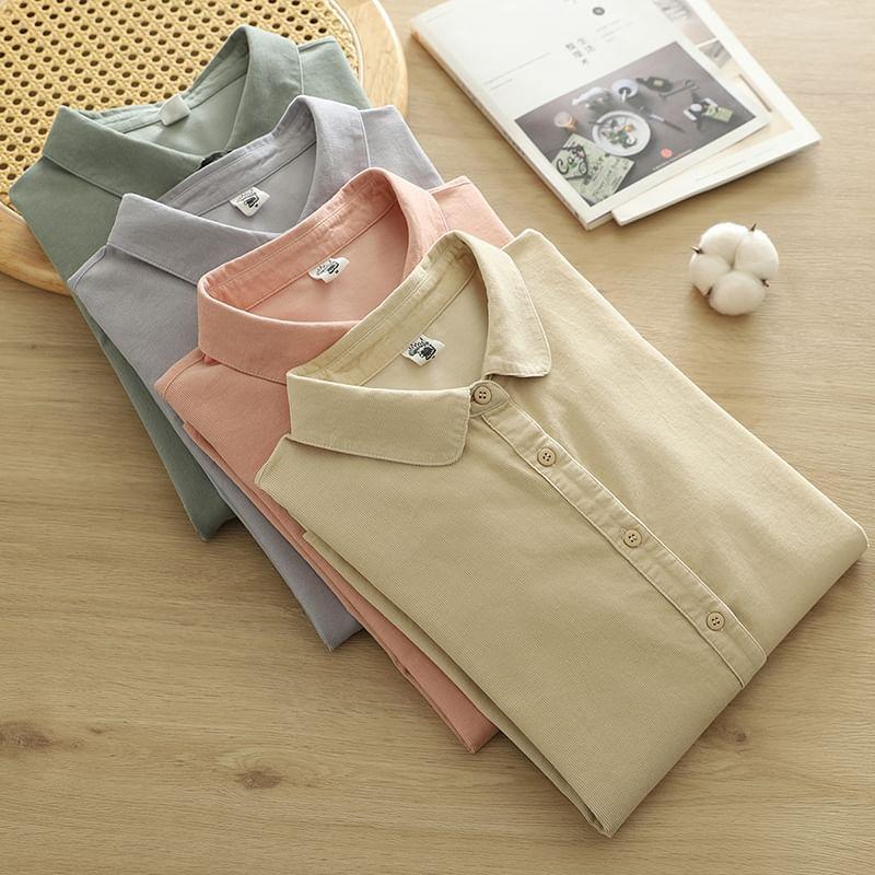 Long-Sleeve Plain Shirt Product Image