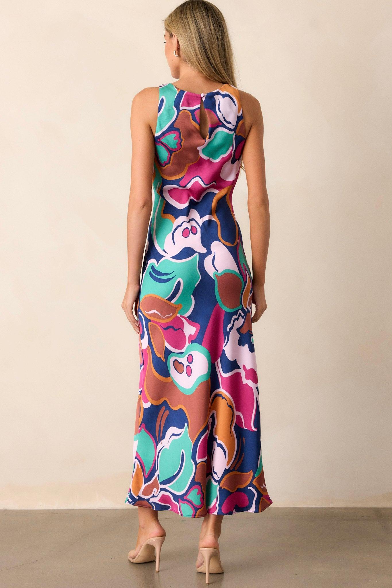 MINKPINK Lottie Abstract Floral Bias Midi Dress Product Image