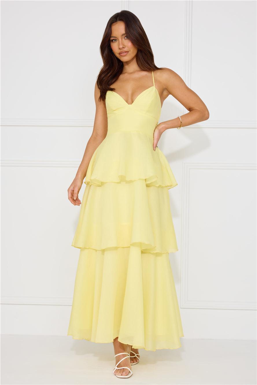 Mysterious Beauty Maxi Dress Yellow Product Image