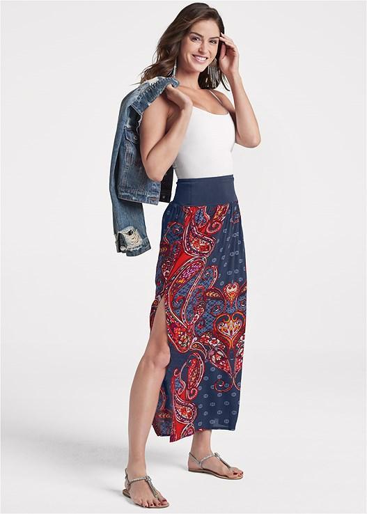 Batik Printed Maxi Skirt Product Image