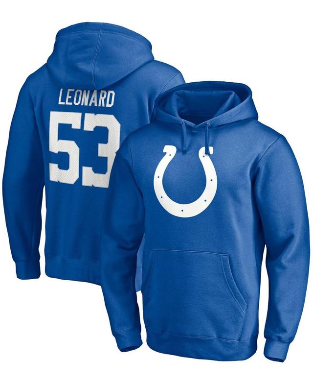 Mens Darius Leonard Royal Indianapolis Colts Player Icon Name and Number Pullover Hoodie Product Image