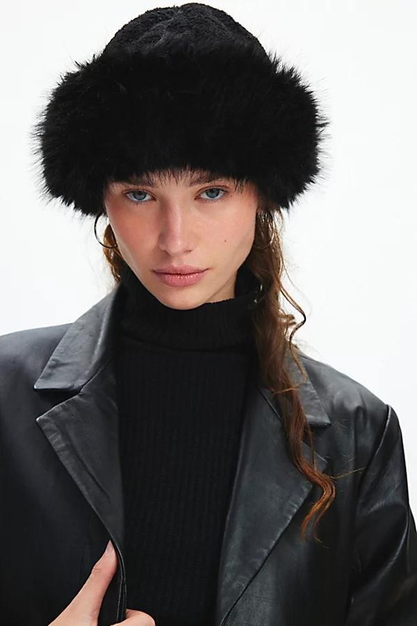 Faux Fur Cuff Fleece Hat Womens at Urban Outfitters Product Image