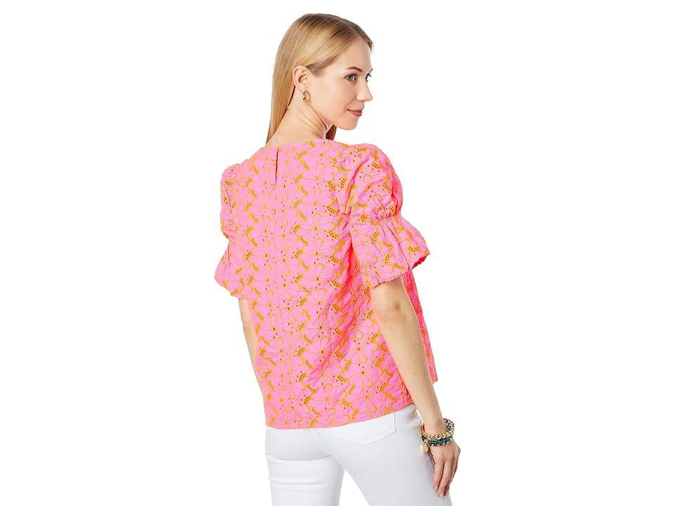 Lilly Pulitzer Lailah Top Isle Psychedelic Swirl Eyelet) Women's Clothing Product Image