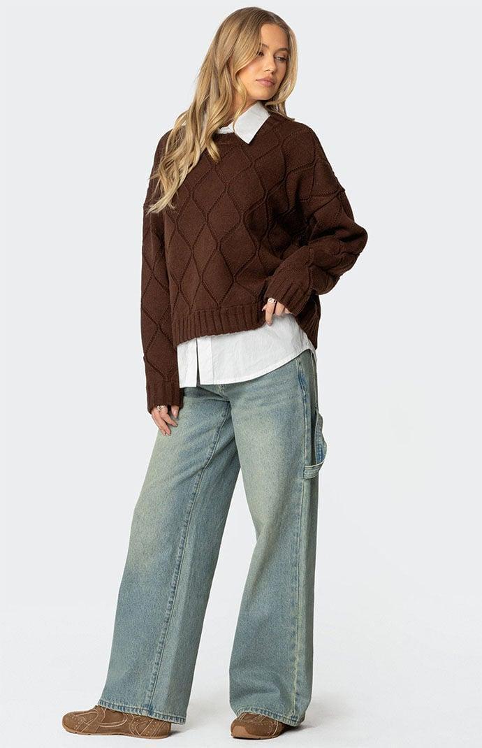 Edikted Women's Cass Oversized Textured Knit Sweater Product Image