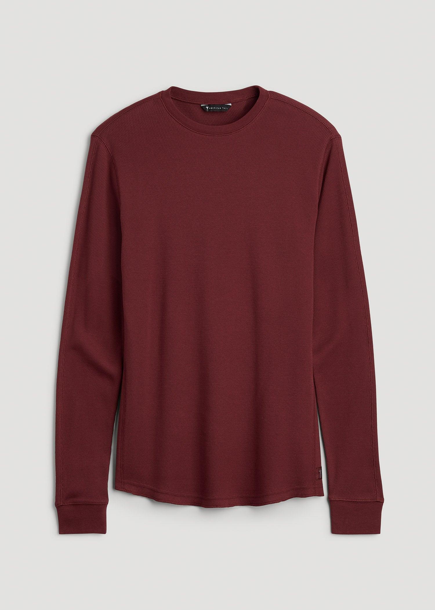 Double Honeycomb Thermal Crewneck for Tall Men in Red Ochre Product Image