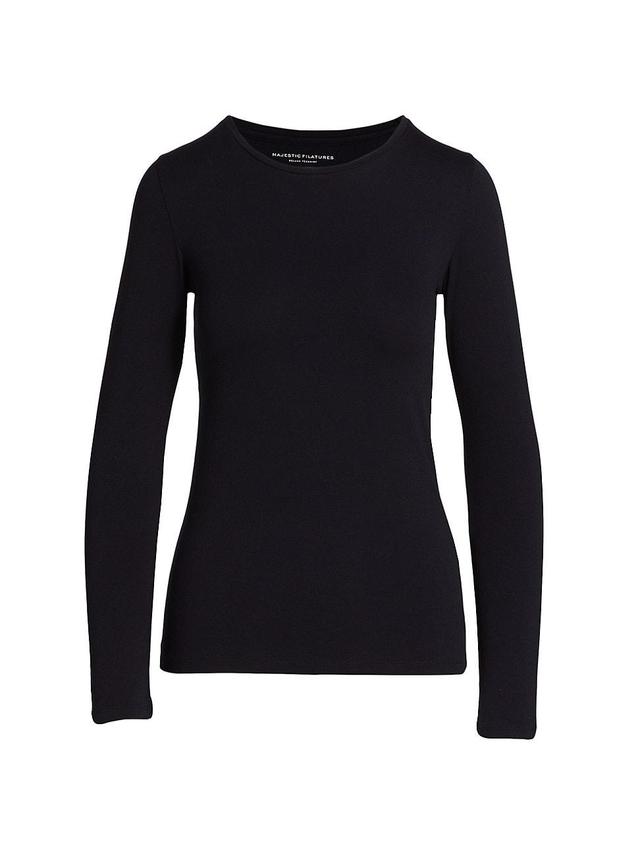 Womens Soft Touch Crewneck Long-Sleeve Top Product Image