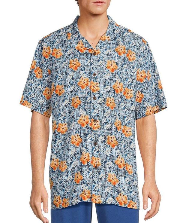 Caribbean Batik Printed Short Sleeve Woven Shirt Product Image