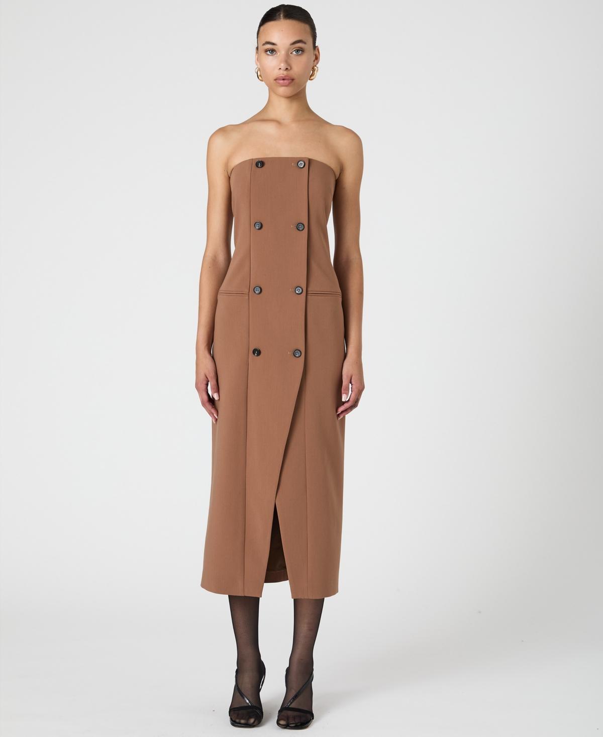 French Connection Womens Azra Twill Strapless Trench Midi Dress Product Image